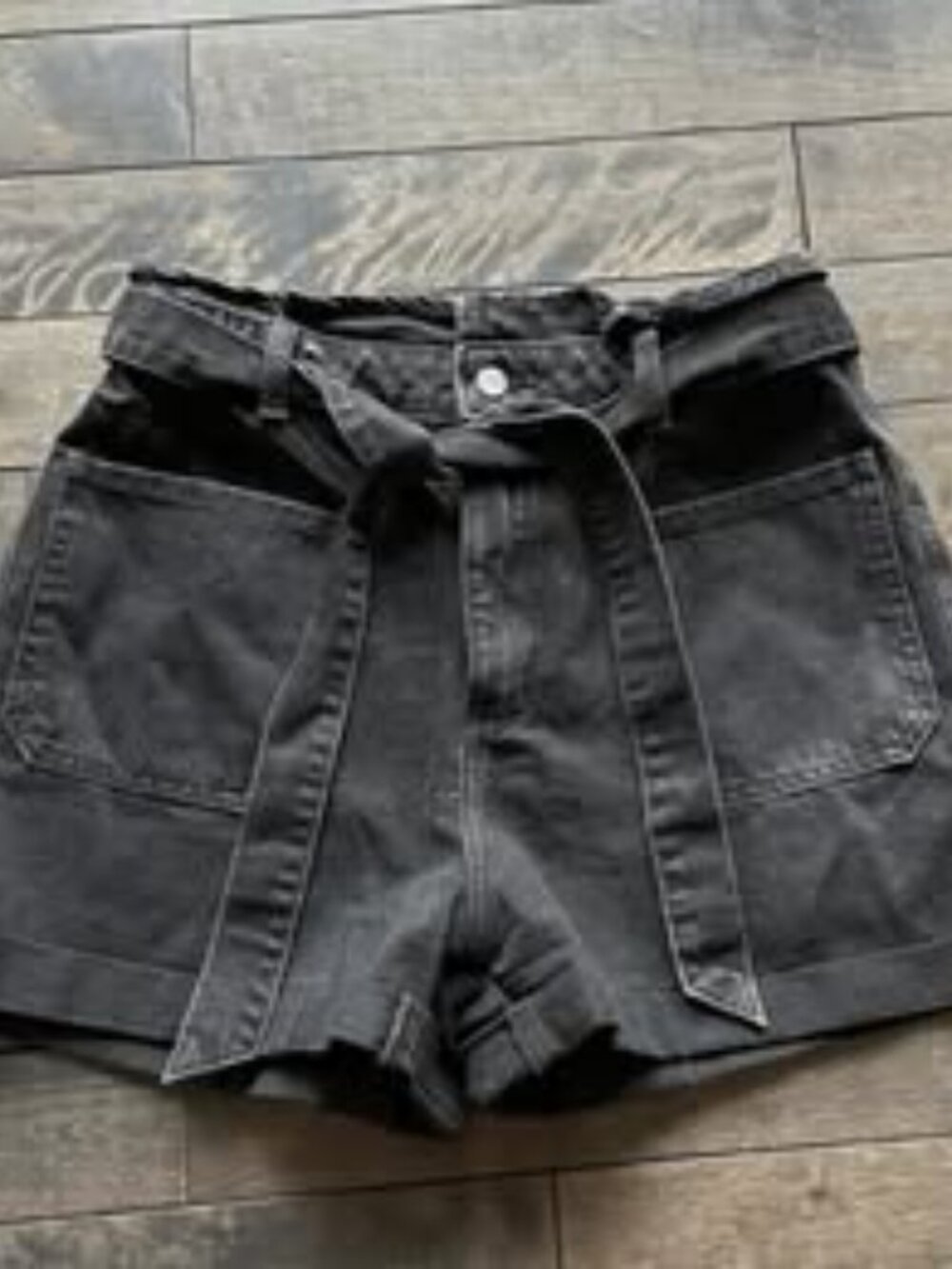 ZARA Belted Jean Shorts